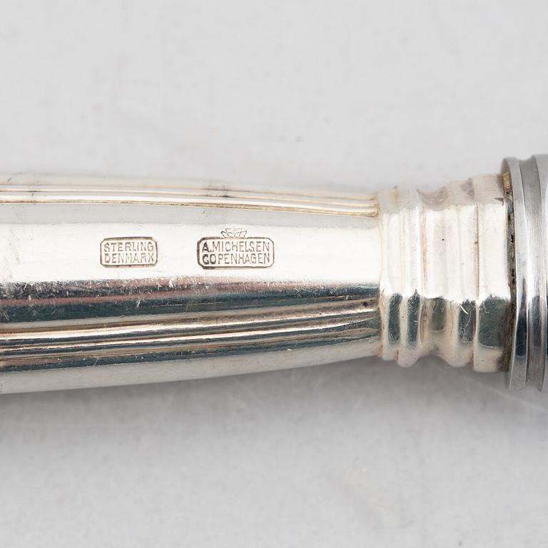 Ole Hagen, a Sterling Silver Cake Knife, "Rosenborg", A Michelsen, Copenhagen circa 1960.