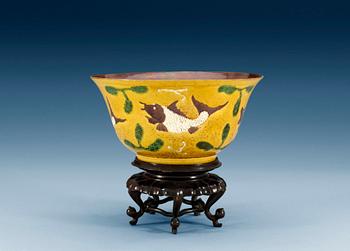 1337. A bisquit brinjal bowl, Qing dynasty, Kangxi (1662-1722).