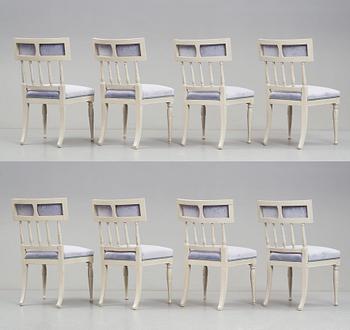 A set of eight Late gustavian chairs by Erik Öhrmark.