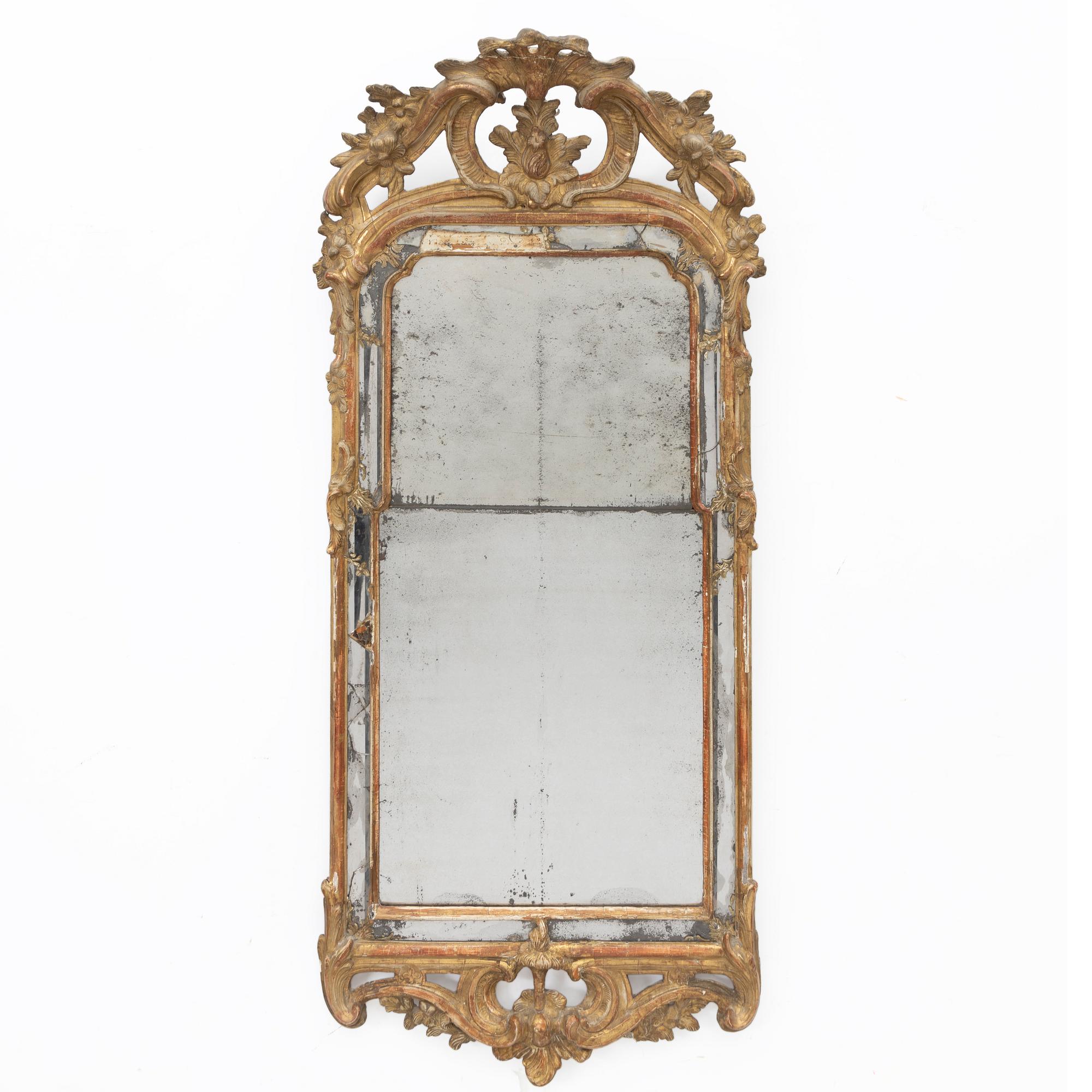 A Swedish Rococo mirror, second half of the 18th century.