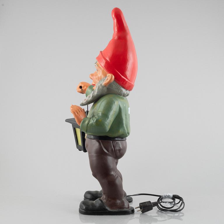 Gnome with lantern, earthenware, Heissner, West Germany, second half of the 20th century.