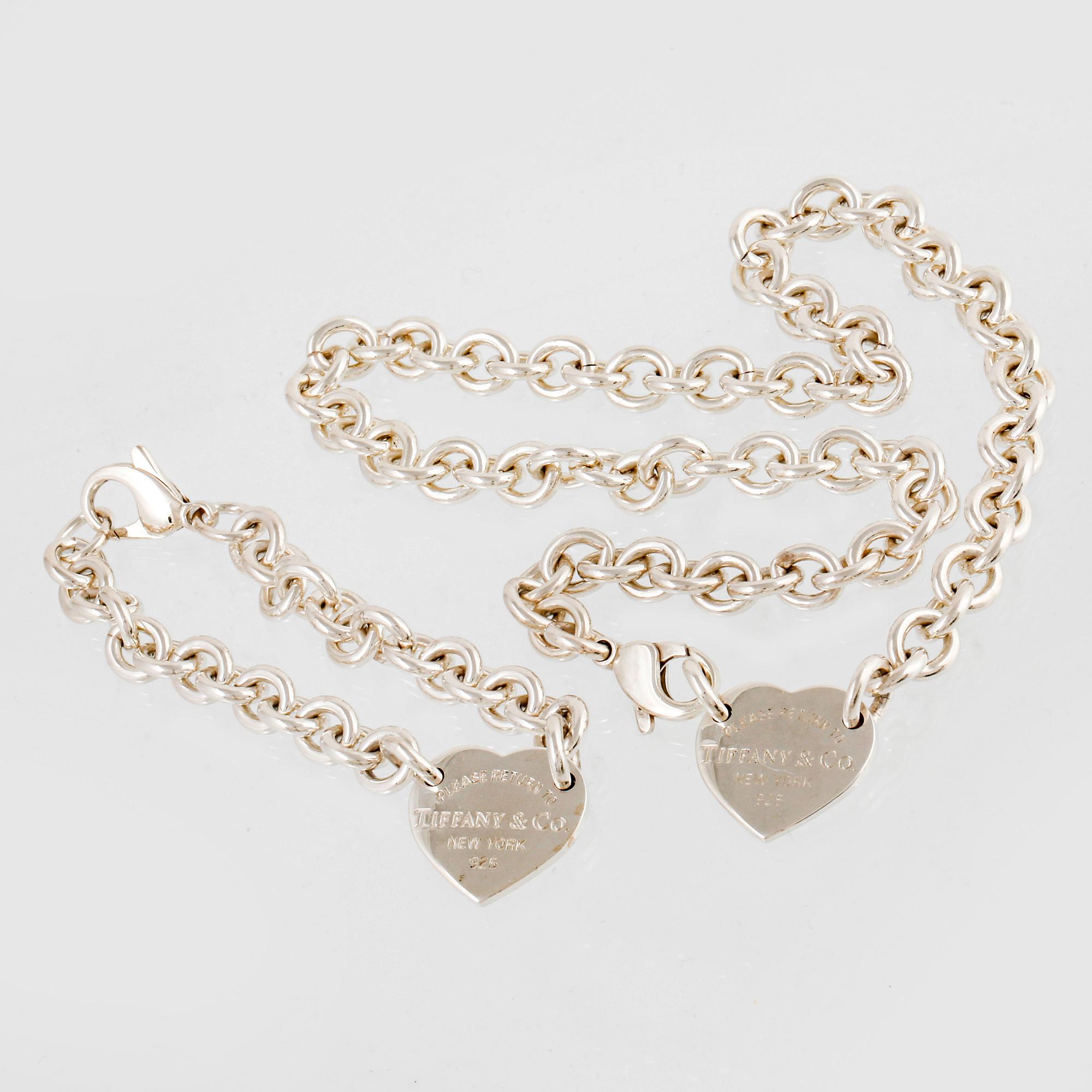 Tiffany & Co, halsband och armband, sterling silver, "Return to Tiffany & Co", original dustbag.