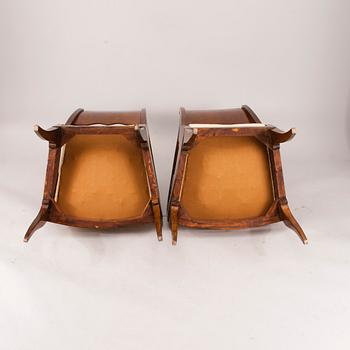 KARMSTOLAR, ett par, biedermeier 1800-talets första hälft.
