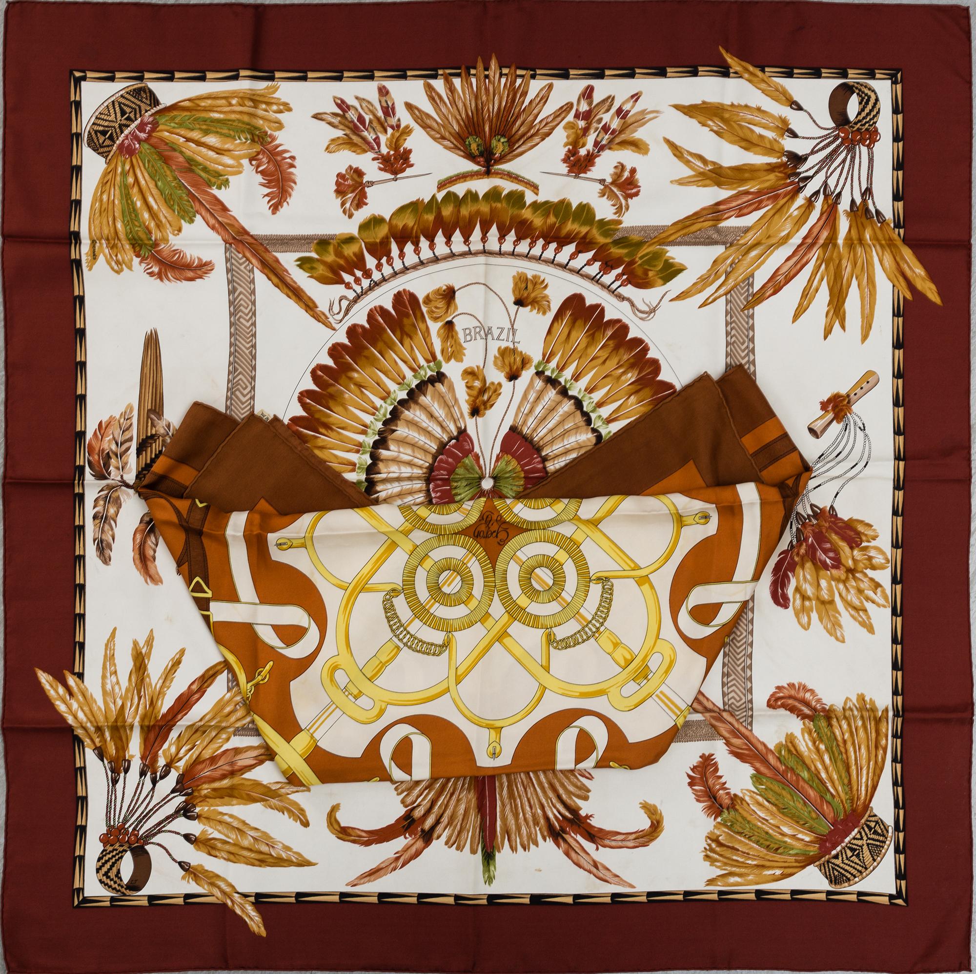 HERMÈS, scarves, 2 st.