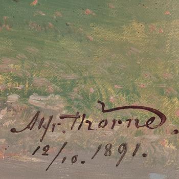 ALFRED THÖRNE, oil on canvas, signed and dated 12/10 1891.