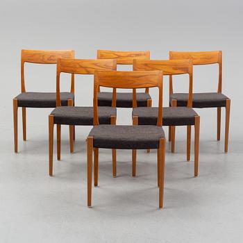 Six oak chairs, mid 20th Century.