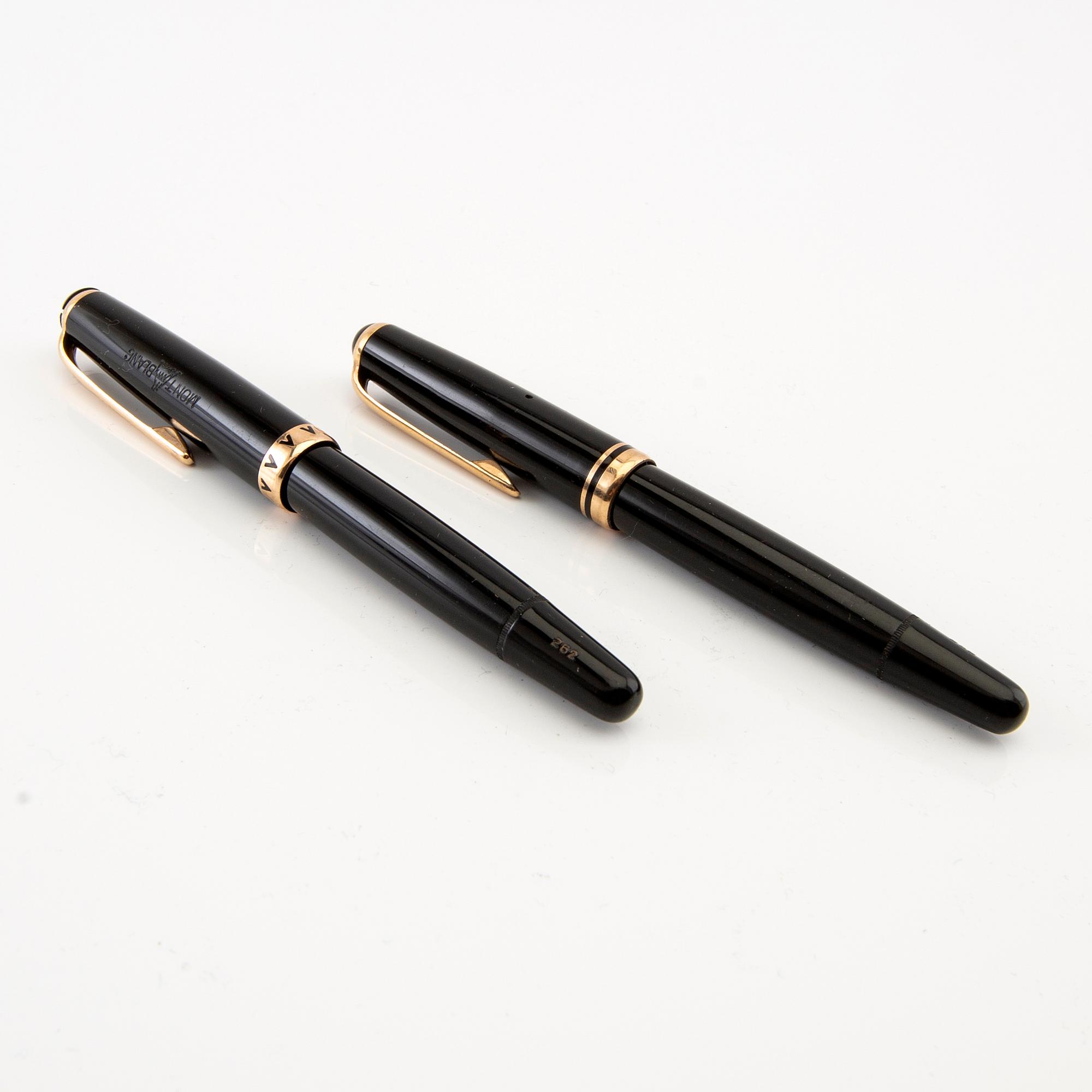 Montblanc fountain pens, 2 pcs Meisterstuck no. 252 and no. 262.