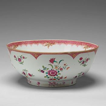 833. A massive famille rose punch bowl, Qing dynasty, Qianlong (1736-95).