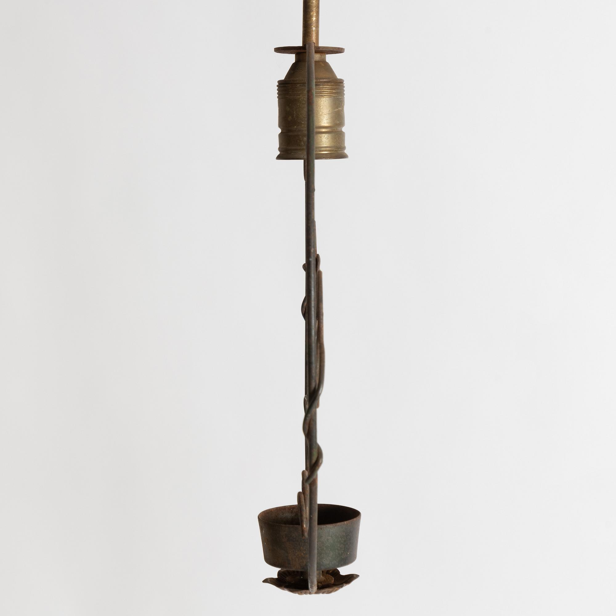 A pair of Swedish Modern ceiling lamps, 1940s.