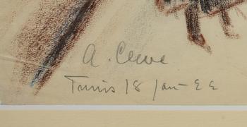 AGNES CLEVE, pastell, signerad och daterad Tunis 1922 ?.