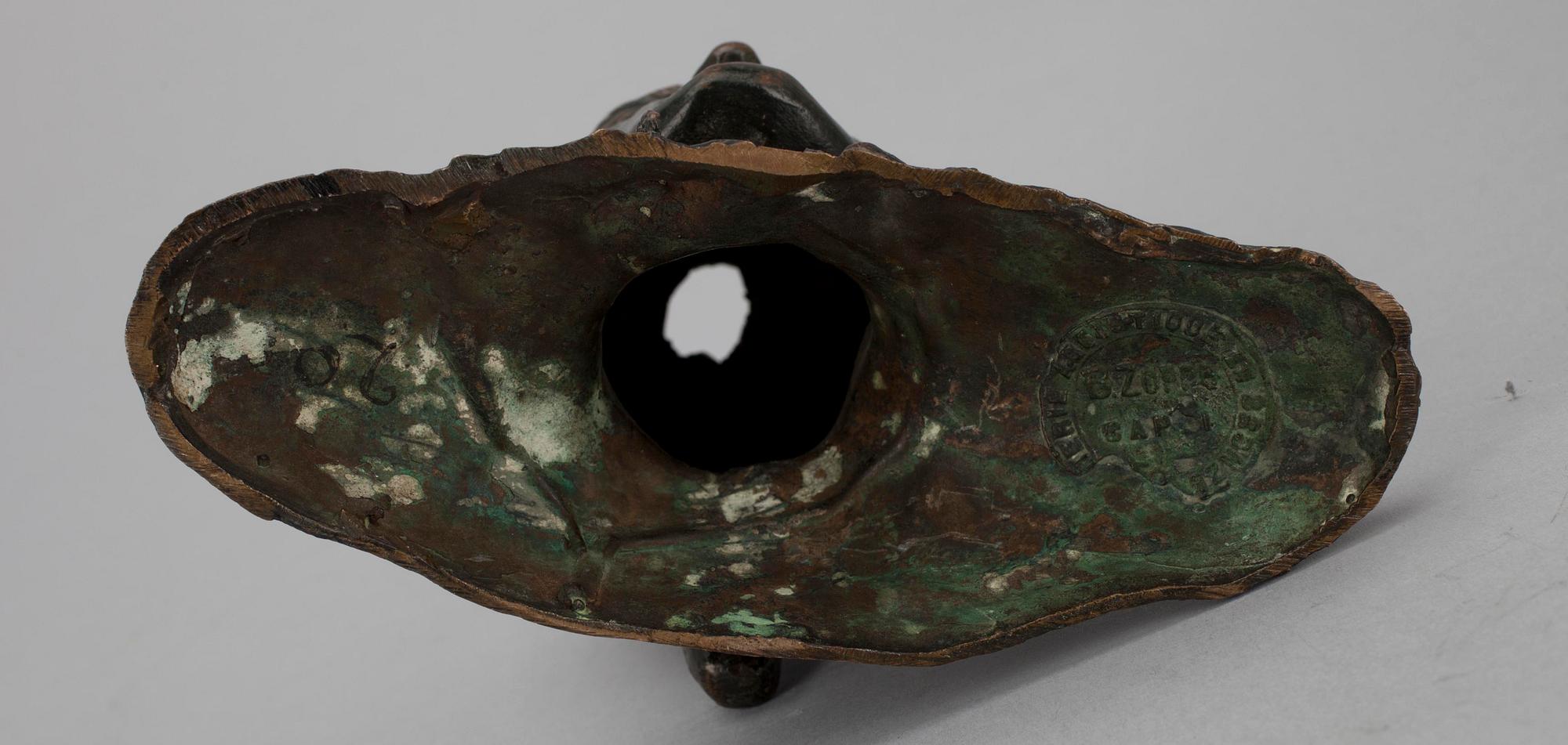 SKULPTUR, brons, Dante Alighieri, märkt B. Zoppo, 1900-tal.