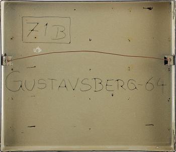 BENGT BERGLUND, emalj på plåt, Gustavsberg, signerad, a tergo daterad -64.
