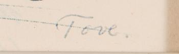 Tove Jansson, tekning, signerad och daterad 2. jan.
