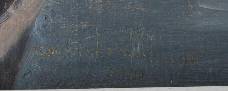 EDVIN LINDHOLM HAUGE, tillskriven, olja på pannå.