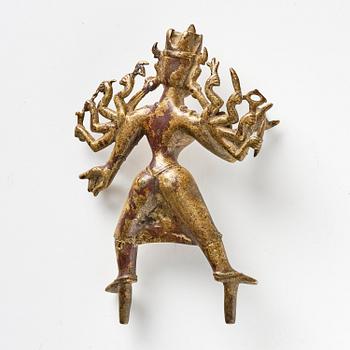 A gilt figure of Durga, North India, 16th/17th century.