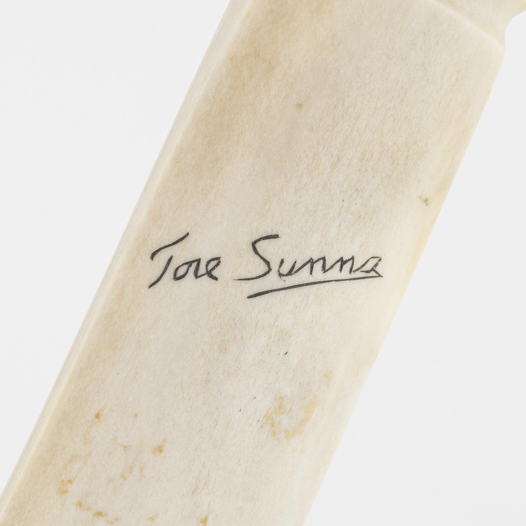 Thore Sunna, a reindeer horn knife, signed.