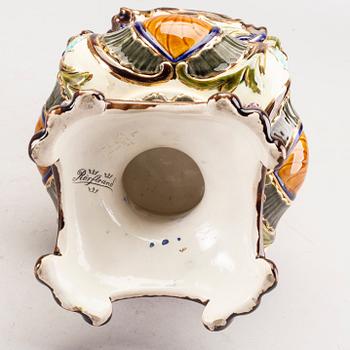 A Rörstrand majolica urn around 1900.