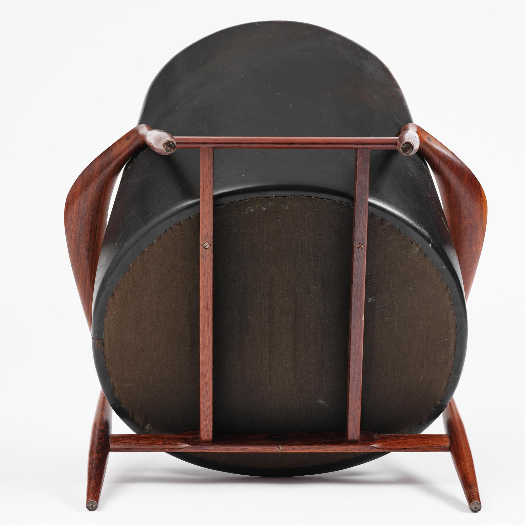 Ib Kofod-Larsen, a rosewood "Elizabeth" easy chair, cabinetmakers Christensen & Larsen, Denmark, 1950s-60s.