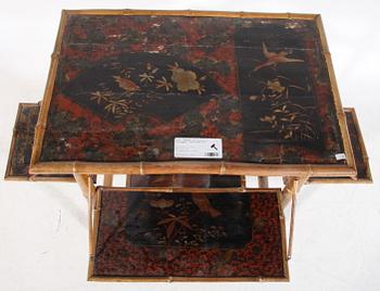 TEBORD, kolonialstil, trä/bambu. 1800/1900-tal.