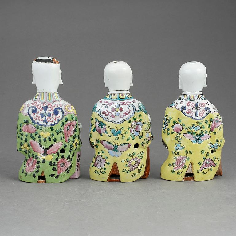 FIGURINER, 3 st, porslin, Kina, 1900-tal.