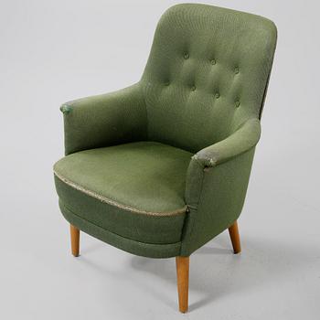 FÅTÖLJER, 2 st, "Husmor", Carl Malmsten, 1900-talets mitt.