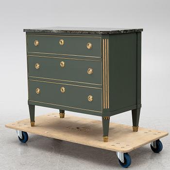 A Gustavian style chest of drawers, first half of the 20th century.