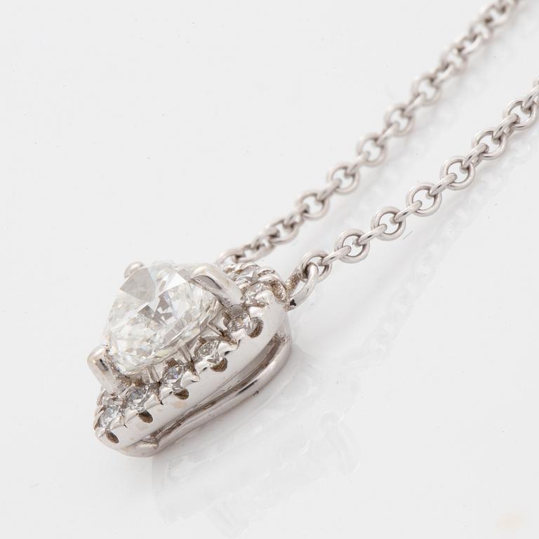 Heart shaped diamond necklace, with GIA dossier.