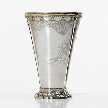 A Swedish parcel gilt silver beaker, mark of Lorens Stabeus, Stockholm 1753.