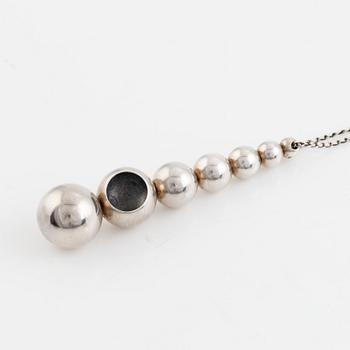 Jacqueline Rabun, pendant with chain, silver, "Cave pendant", Georg Jensen, Denmark.