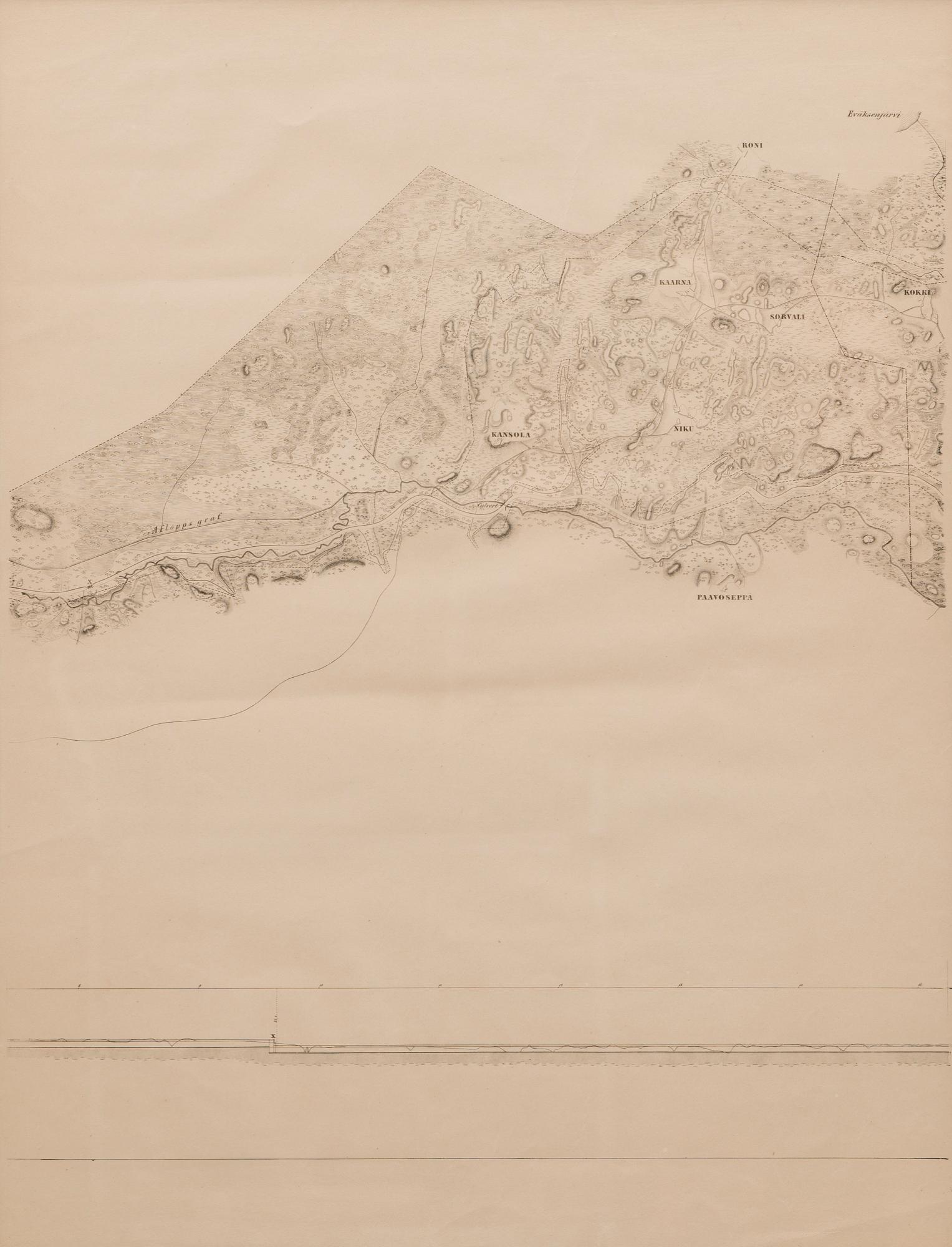 KARTOR, 7 st, litografi, F. Tengström, 1800-talets mitt.