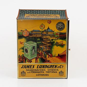 A Tin Tea Box, James Lundgren & Co, Gothenburg, first half of the 20th century.