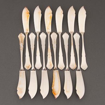A 173-piece set of 'Chippendale' silver cutlery, Hopeakeskus, Hämeenlinna, Finland 1938-1947.