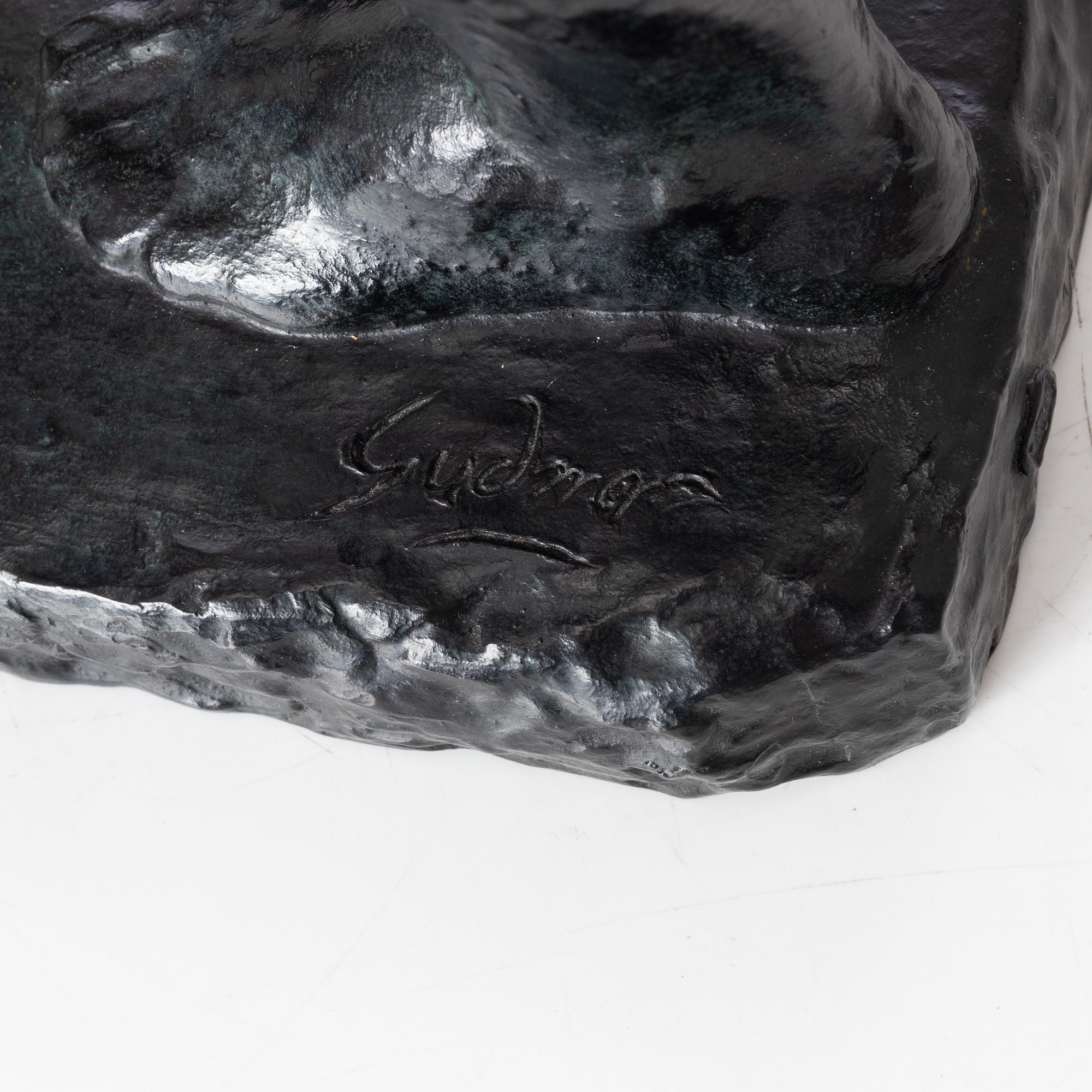 Gudmar Olovson, sculpture. Signed. Numbered. Foundry mark. Bronze, height 71 cm, length 36 cm.