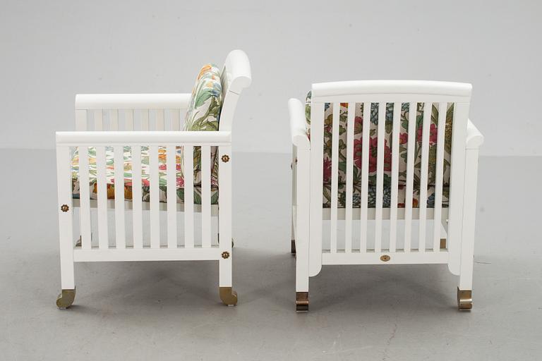 FÅTÖLJER, ett par, Kersti Hörlin-Holmqvist, "Eden collection", sent 1900-tal.