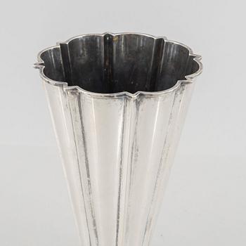 Vase, silver, Swedish import mark Gunnar Svensson, Kalmar 1928.