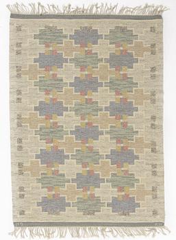 Mary Sandberg, carpet, flat weave, ca 205 x 149 cm, signed MS KH.
