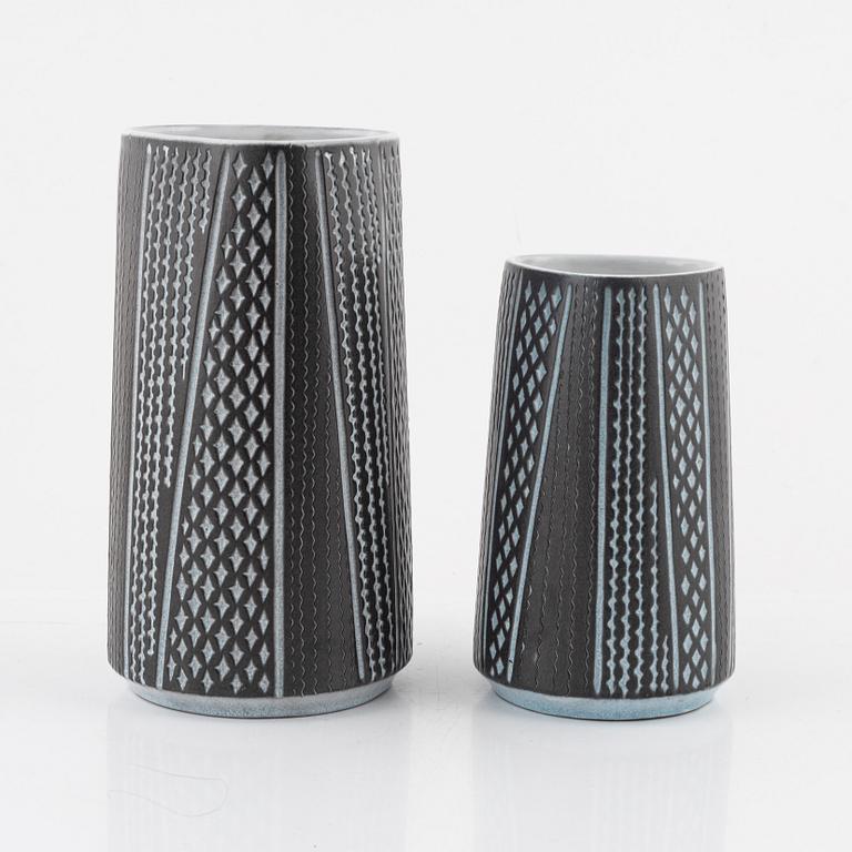 Mari Simmulson, two vases, Upsala-Ekeby.