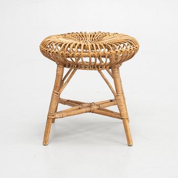 Franco Albini, attributed to. A bamboo and rattan stool.