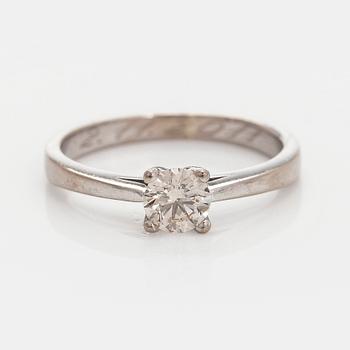 Ring, brilliant cut diamond, 14K white gold.