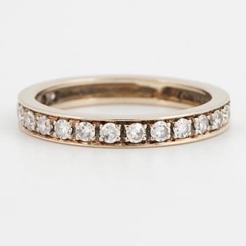 Half-eternity white gold with eight-cut diamond ring.