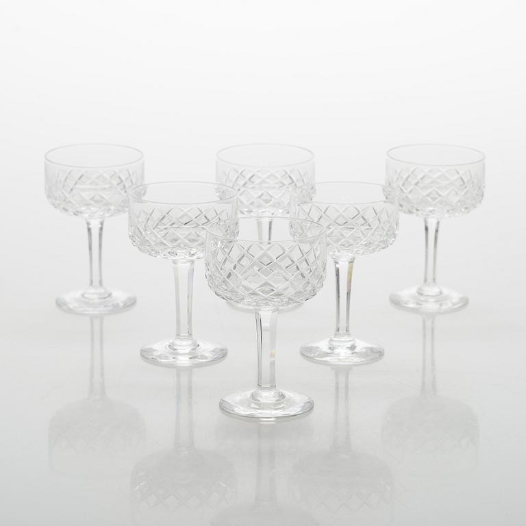 Ingeborg Lundin, glasservis, 18 delar, "Elisabeth", Orrefors, signerade OF.