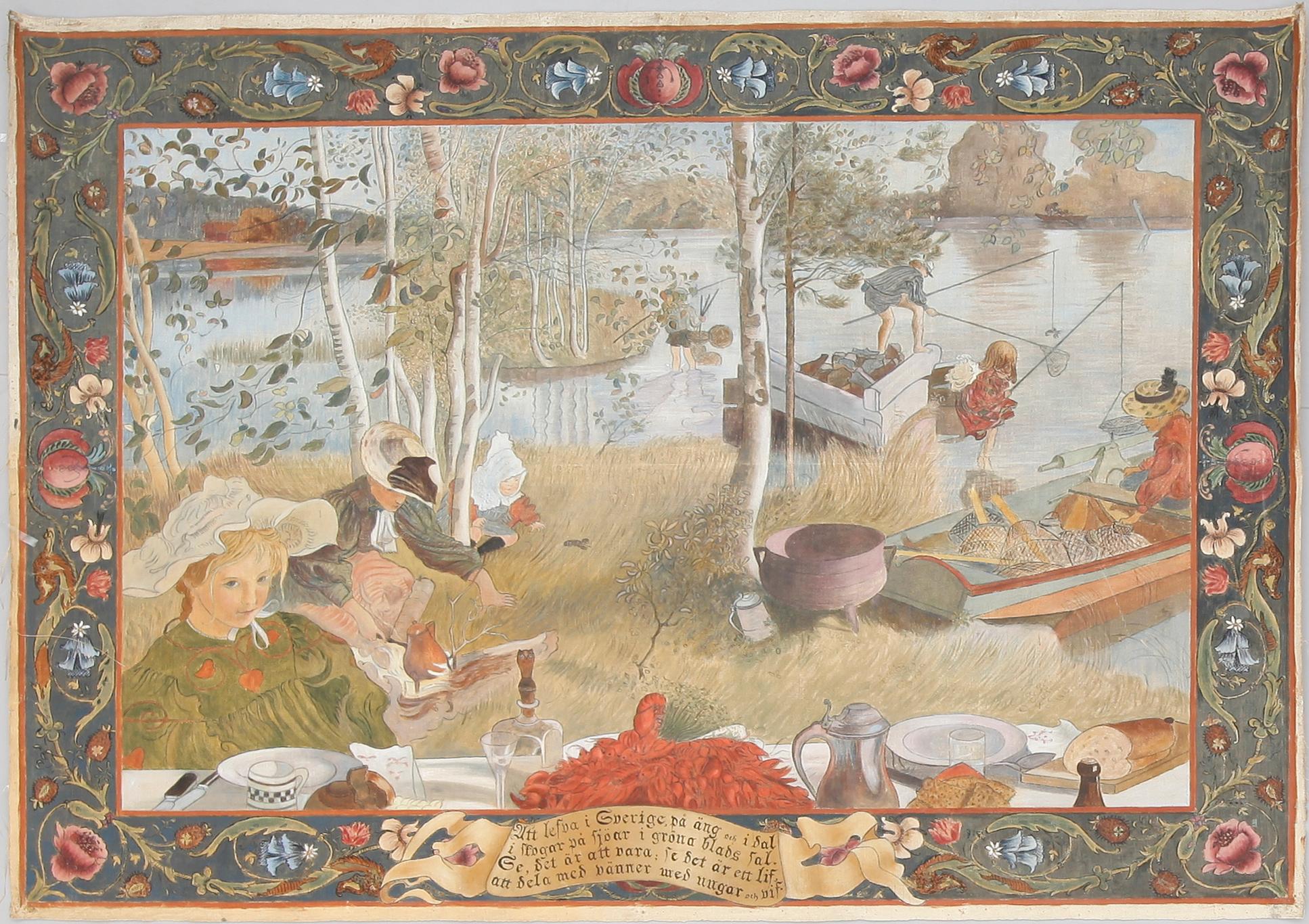 BONAD, motiv efter Carl Larsson. 186 x 137 cm.