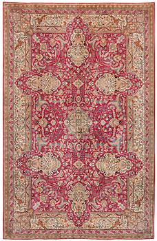 240. SEMI-ANTIQUE/OLD SILK TURKISH. 229 x 149 cm. (one end has 1 cm flat weave, the other has 2,5 cm).
