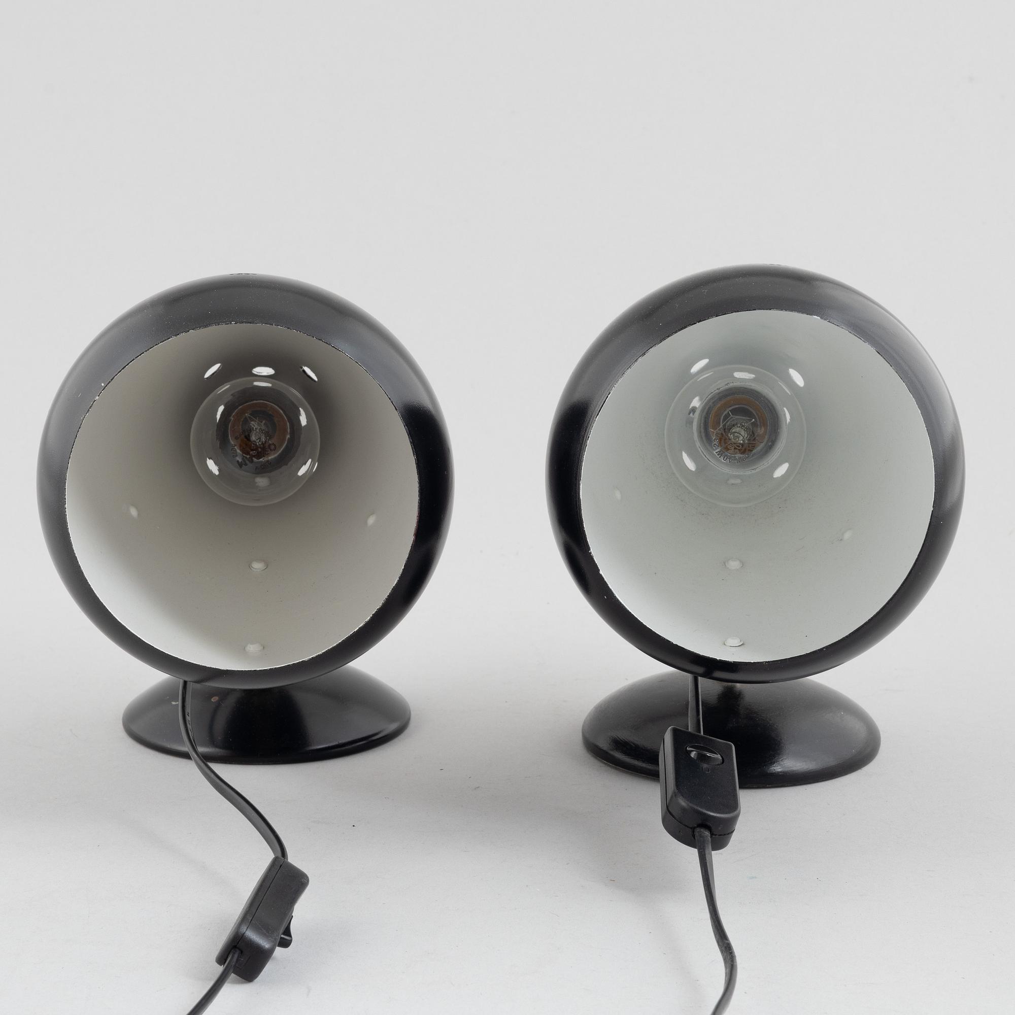 A pair of model 141115-1 'Turbine' lamps, Asea.