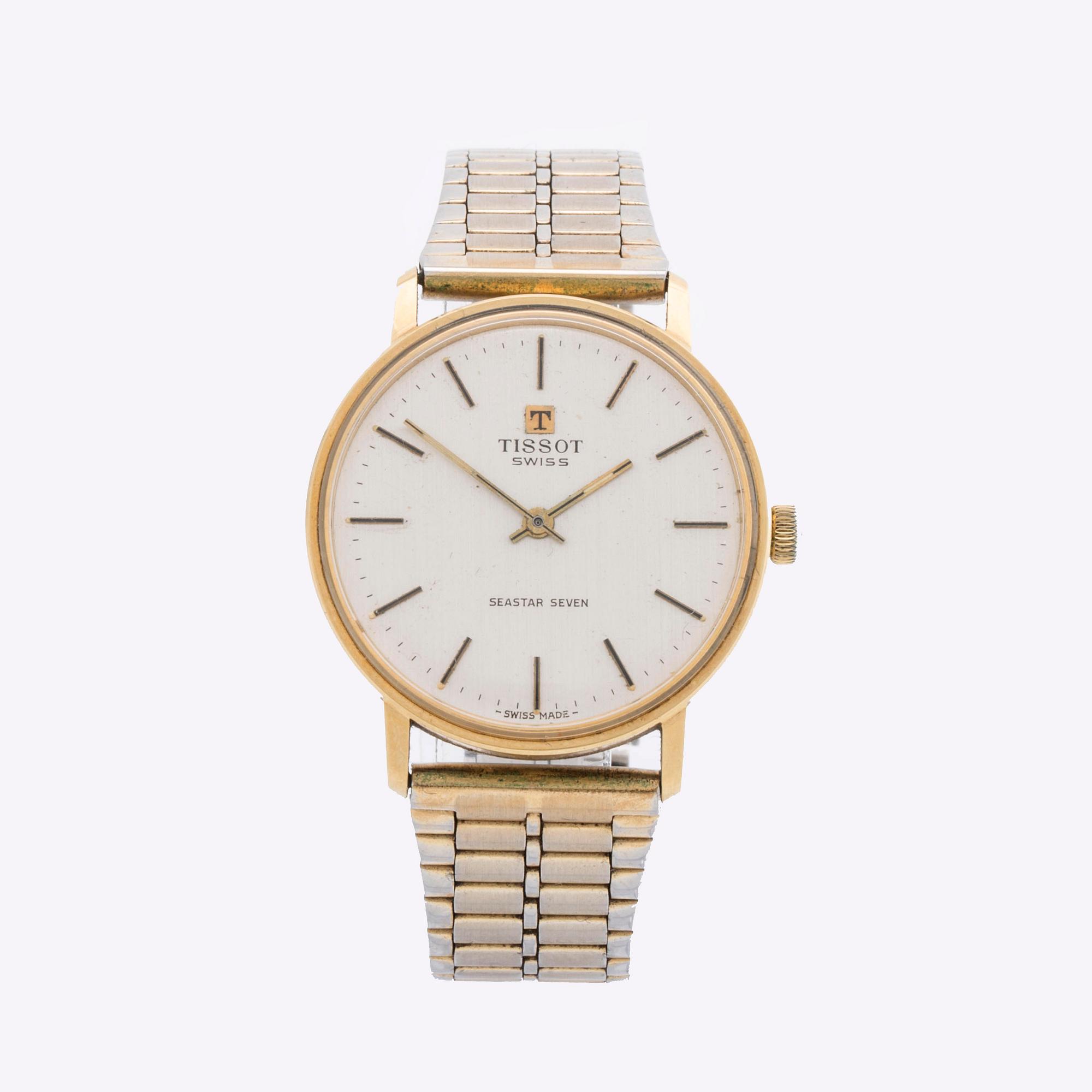 TISSOT, Seastar Seven, 18K, wristwatch 34 mm 1980's.