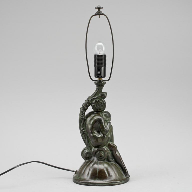 BORDSLAMPA, brons, art deco, Carl Fagerberg, 1920/30-tal.