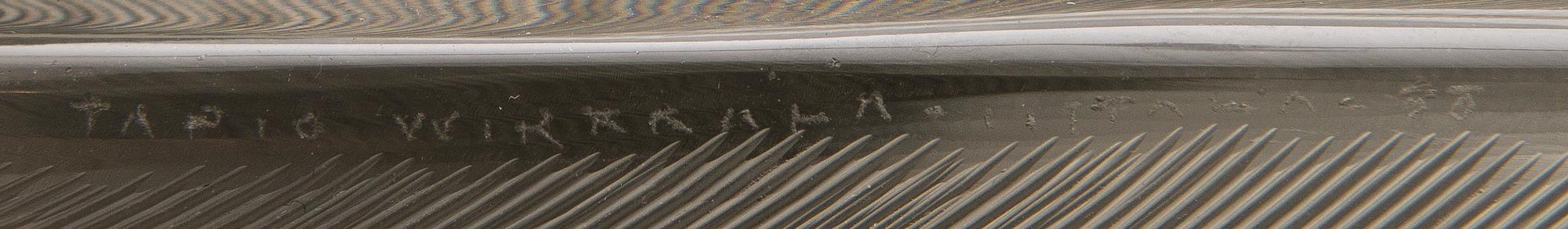 A Sulka (Feather) glass bowl signed Tapio Wirkkala, Iittala -58.