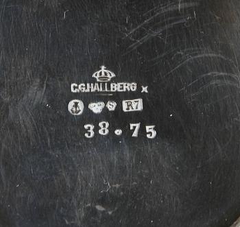 PARTI SILVER, 34 delar, bl a "Rosenholm" GAB samt CG Hallberg, 1900-tal. Tot ca 500 g.