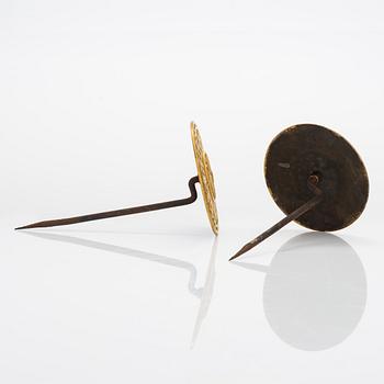 Two French Directoire curtain tie-backs from circa 1800.