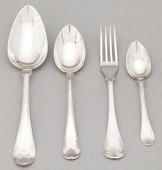 SERVISDELAR, 30 st, silver, totalvikt 963 g. 1700-1900-tal.